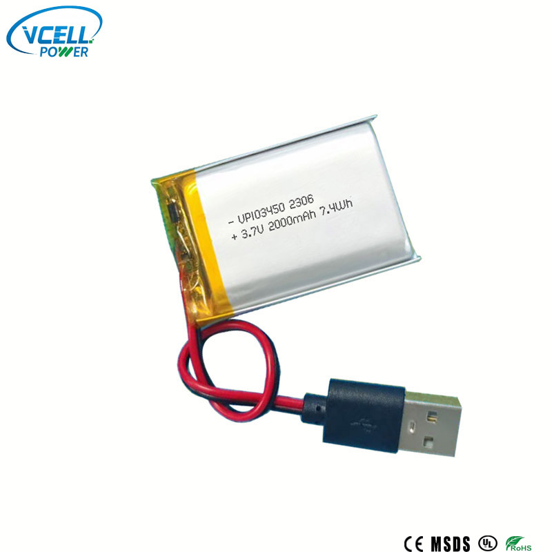 Pin Polymer 3.7V 2000mAh 103450 Li
